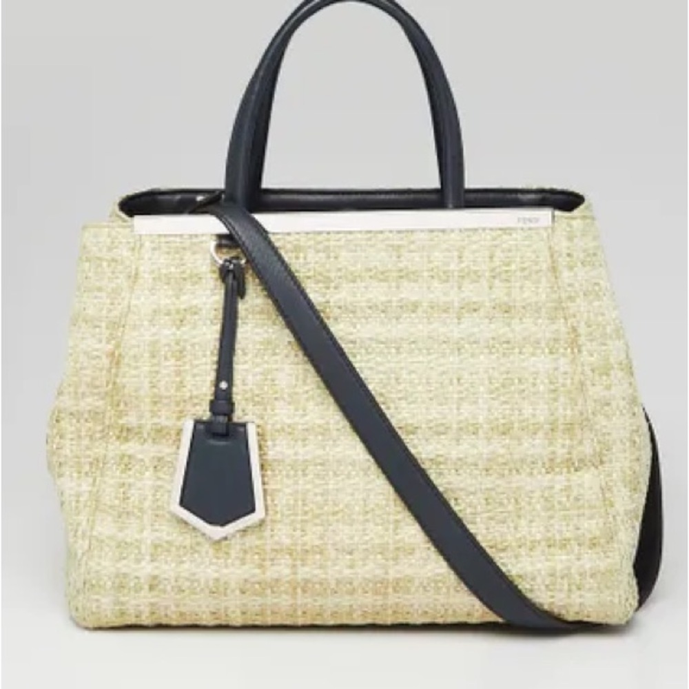 Fendi 2jours Elite Raffia and Calfskin Bag